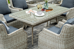 "Неаполь" обеденная группа плетеная из искусственного ротанга, цвет соломенный