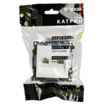 Розетка компьютерная 2-местная RJ-45 (механизм) STEKKER GLS00-7109-01 , серия Катрин, белый 50003