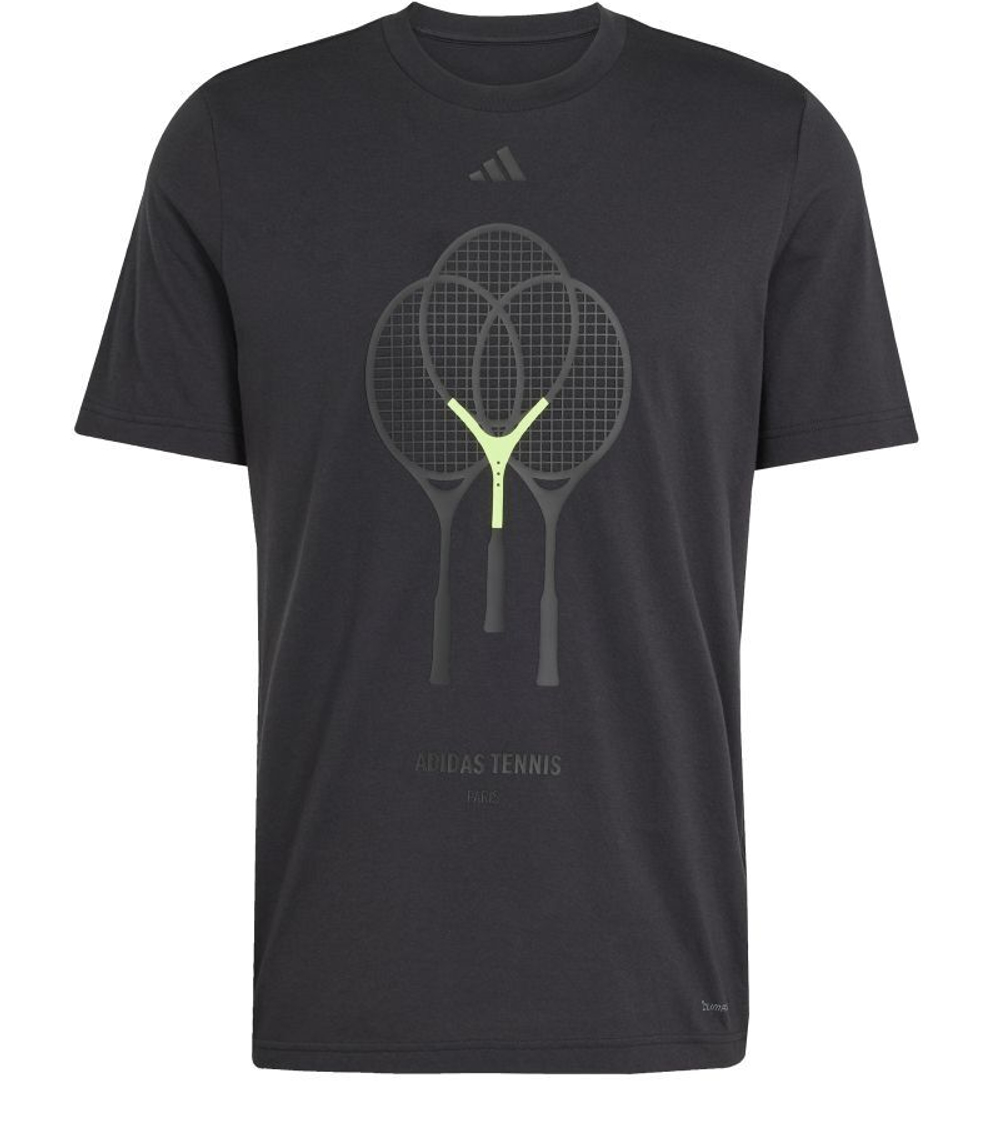 Мужская теннисная футболка Adidas Tennis 3 Rackets Graphic - черный
