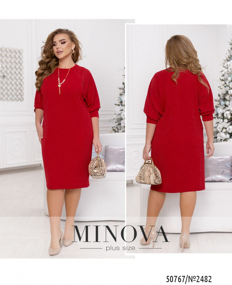 Платье 2482-красный Minova Платье 2482-красный Minova