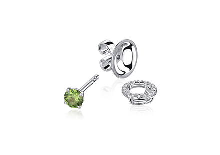 Пусеты-трансформеры с демантоидами по 0.4 ct и съемной обсыпкой