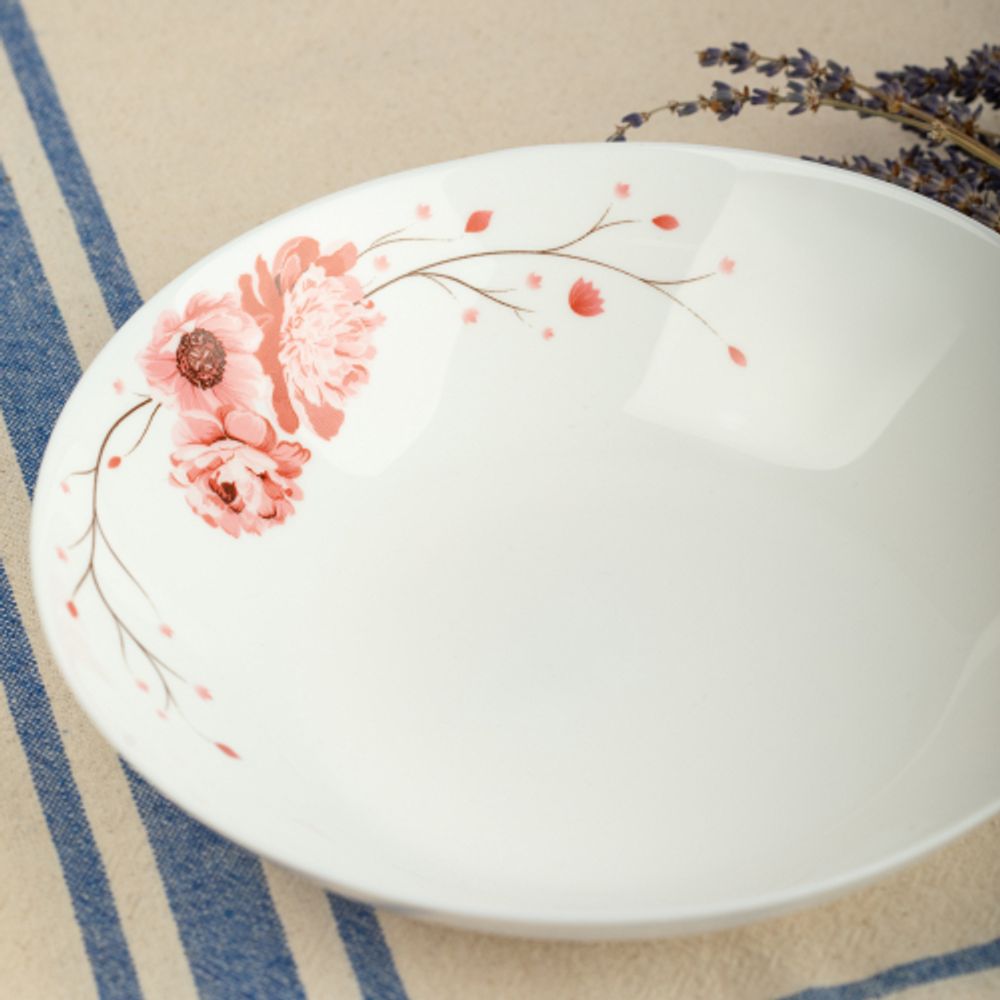 Тарелка White Fox WF-STS20 Summertime суповая опаловая с деколью 20 см. 660 мл. | White Fox