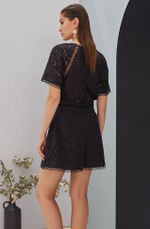 Хлопковые высокие шорты свободного кроя (Размер: XL) (Цвет: черный)