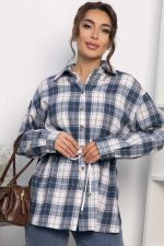 Рубашка хлопковая Джанет (сине-белая) Б14272-4М LT Collection