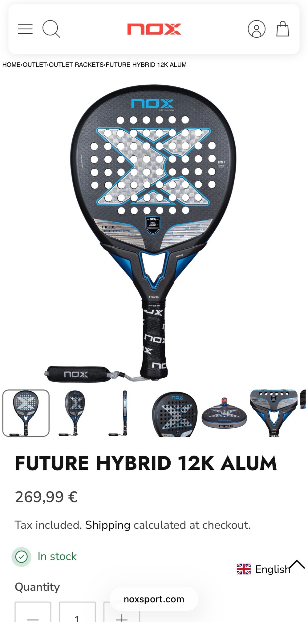 NOX, PALA FUTURE HYBRID 12K ALUM (2026), Padel Racket