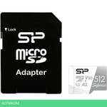 Карта памяти Silicon-Power microSDXC 512Gb Superior + adapter (SP512GBSTXDA2V20SP)