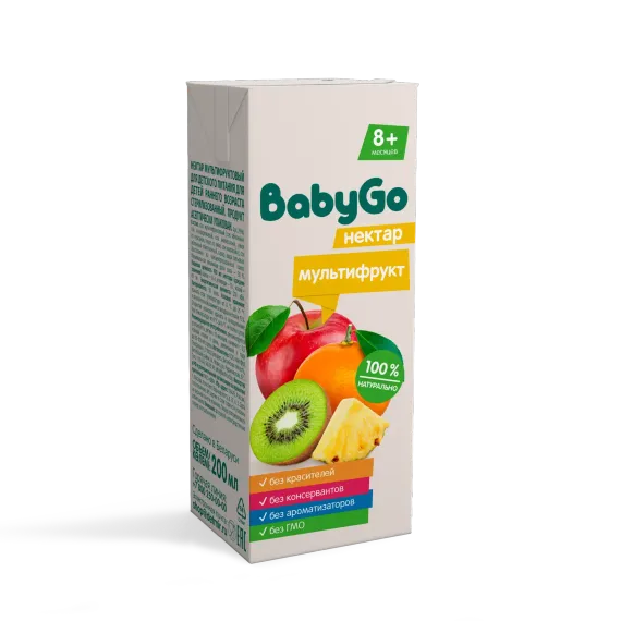 Нектар Baby Go мультифрукт для детского питания 0.2л с 8месяцев