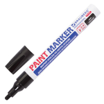 Маркер-краска лаковый (paint marker) 4 мм черный нитро-основа алюминиевый корпус BRAUBERG PROFESSIONAL PLUS (12 штук в упаковке)