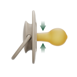 NIP Соска пустышка, латекс "Cherry Green Newborn", для новорожденных, (0-2), коричневый/белый