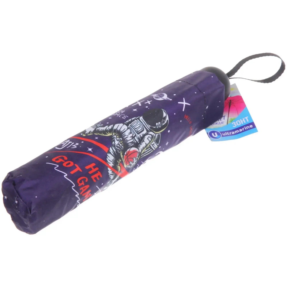 Зонт механический ветроустойчивый, матовая ручка «BESTzontik - Kosmos», микс 4 дизайна, длина 25см, d-110см