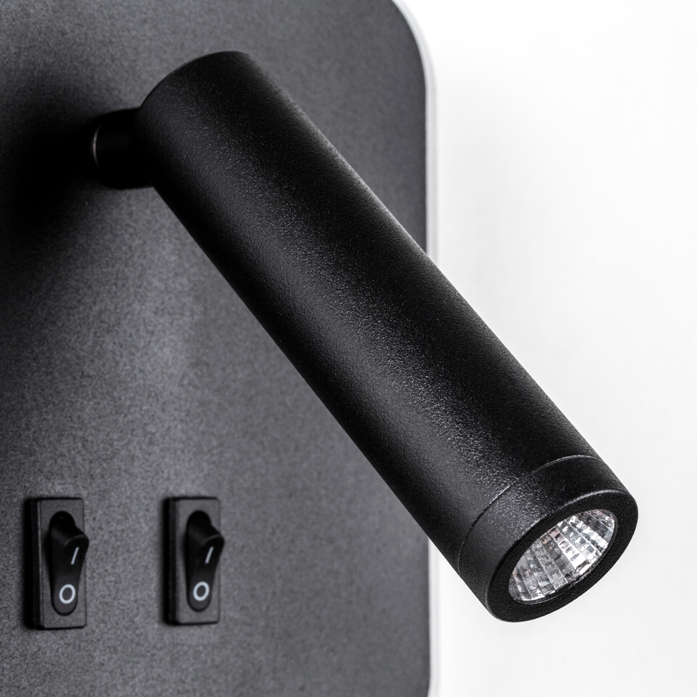 808667 Светильник настенный MURO LED 10W+3W 730LM+120LM G ЧЕРНЫЙ 3000K