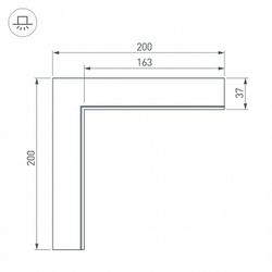 Соединитель угловой L-образный накладной Arlight S-LUX 030103