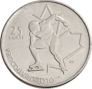 25 центов 2009 Канада «Ванкувер 2010 - Конькобежный спорт»