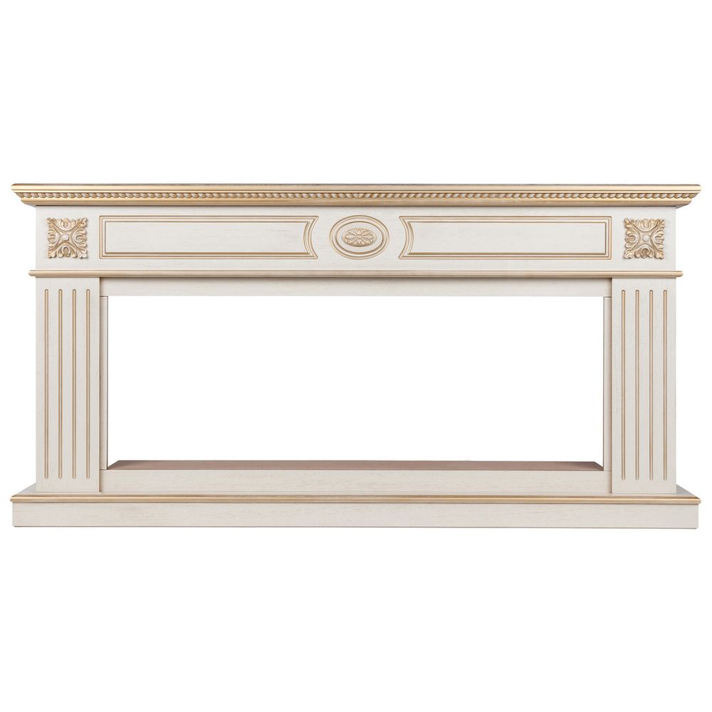 Портал каминный из МДФ RealFlame Siena 50 белый дуб с золотой патиной, под очаг Saphir 50