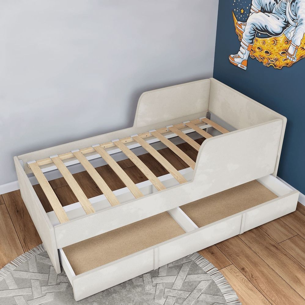 Кровать 160х80 с бортиком и велюровым наматрасником (терракот)