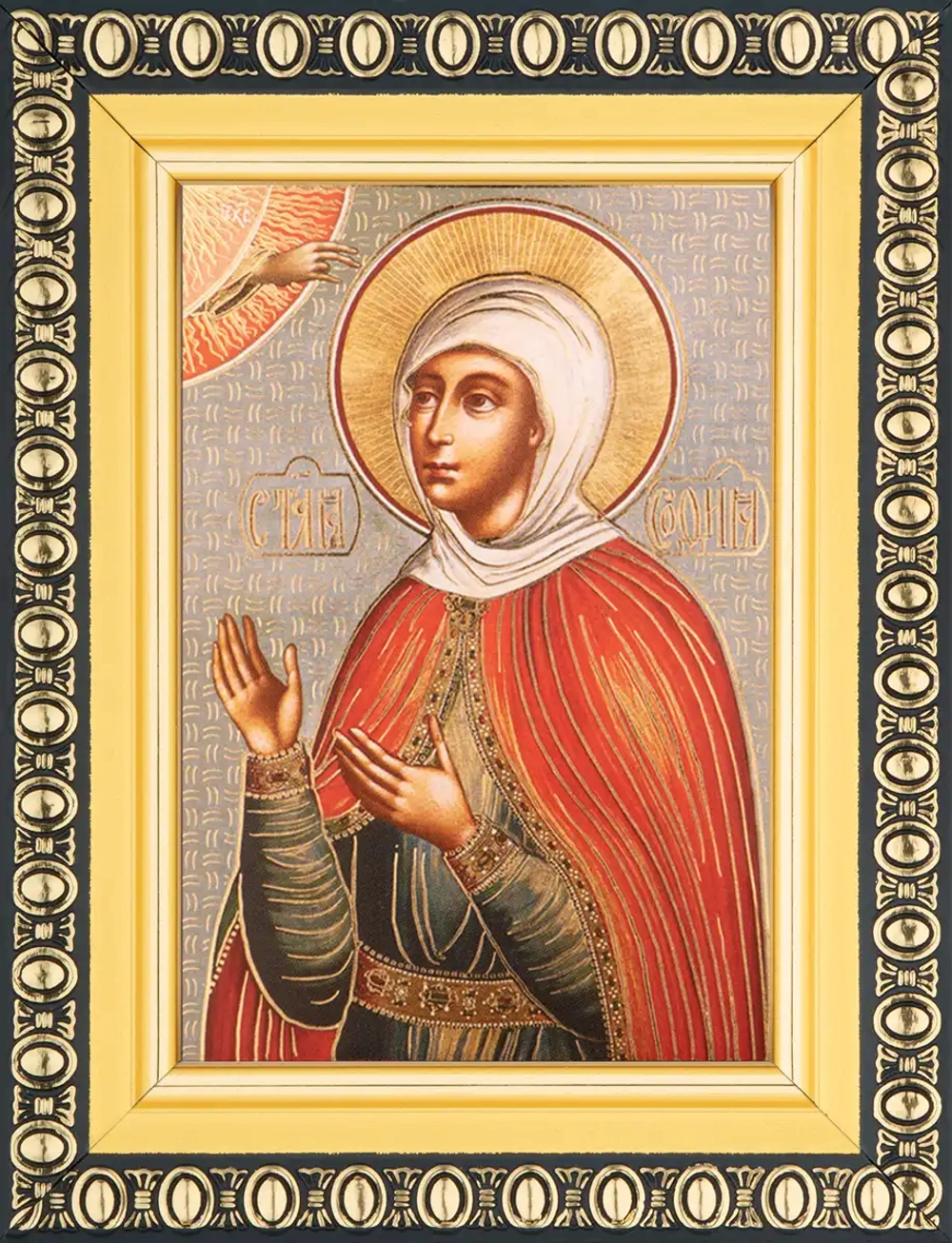 Икона "София Римская" 6х9 в раме 8х11