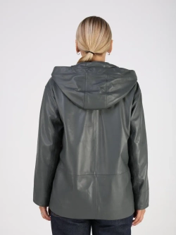 Кожаная куртка демисезонная с капюшоном