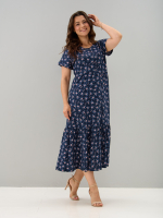 Платье П-032/синий-цветыветочка