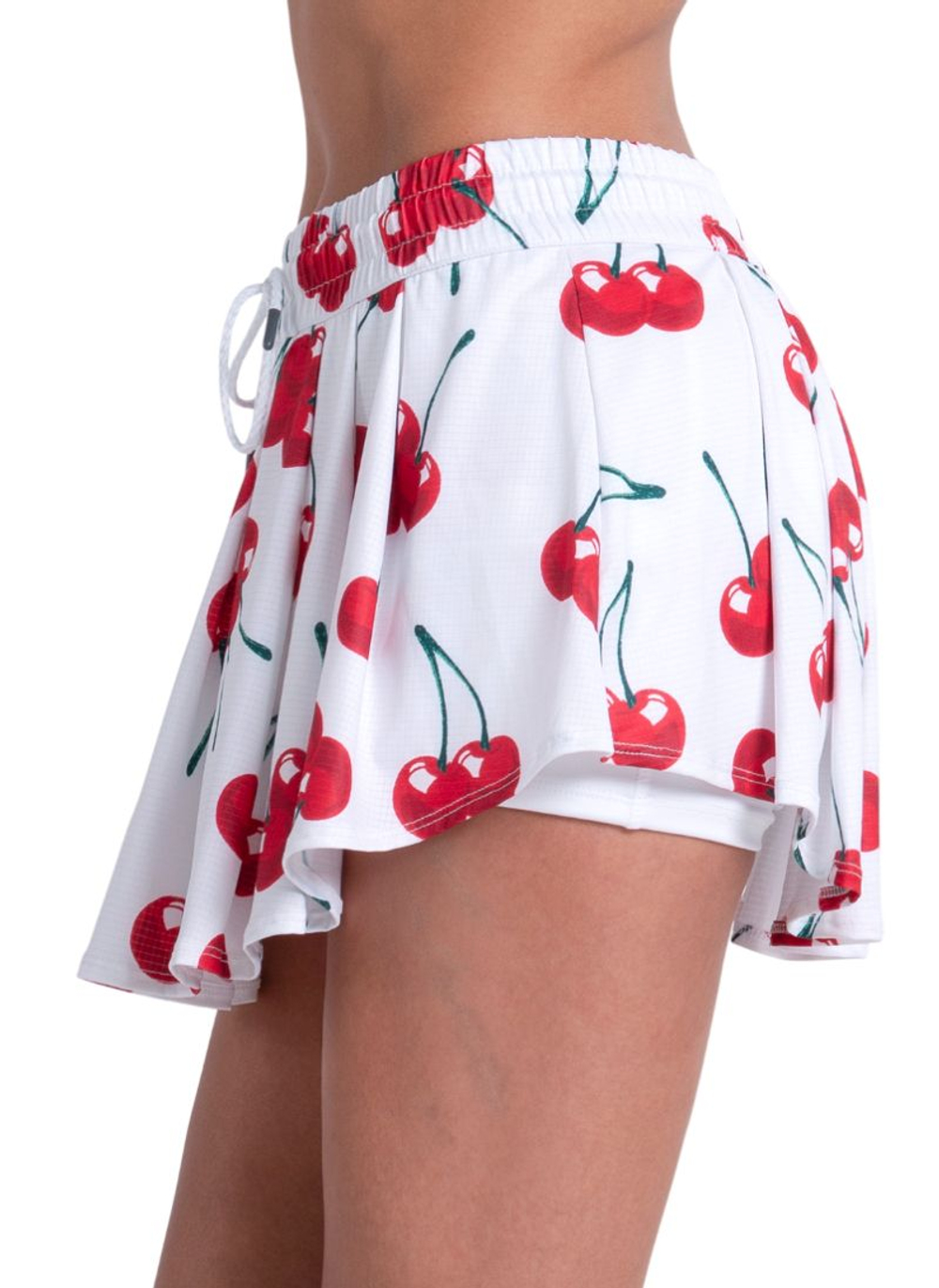 Теннисная юбка Lucky in Love High Waist Cherries On Top - white