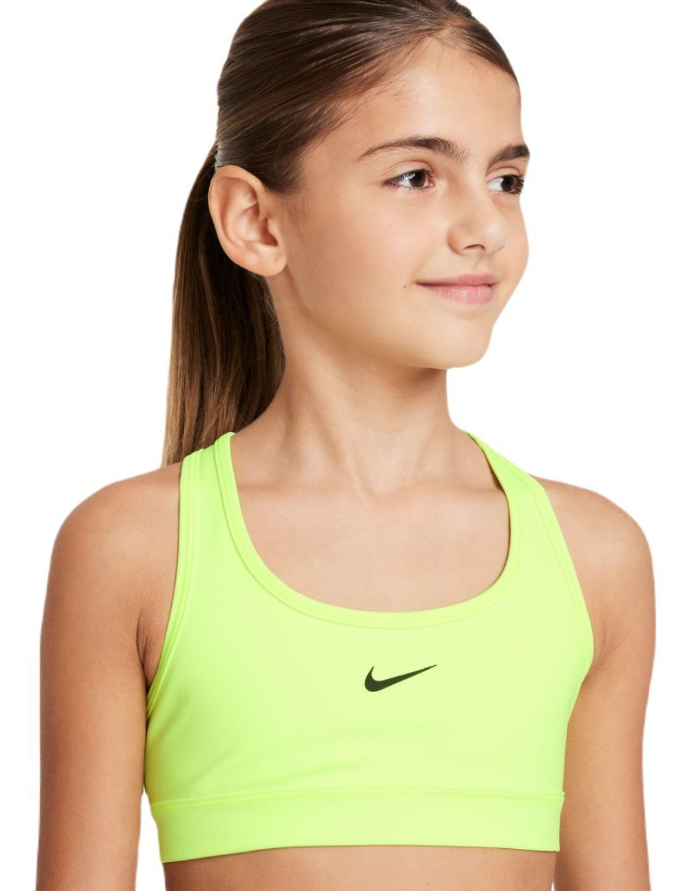 Топ для девочки теннисный Nike Girls Swoosh Sports Bra - зеленый