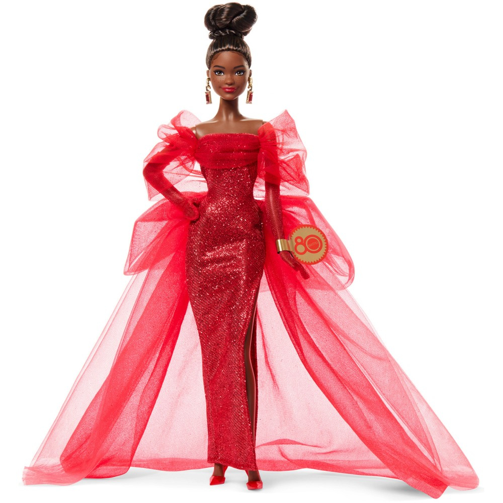 Barbie Signature 80-летие - Коллекционная кукла в блестящем красном платье JBJ18