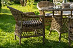 "Дольче" обеденная группа из искусственного ротанга, цвет соломенный