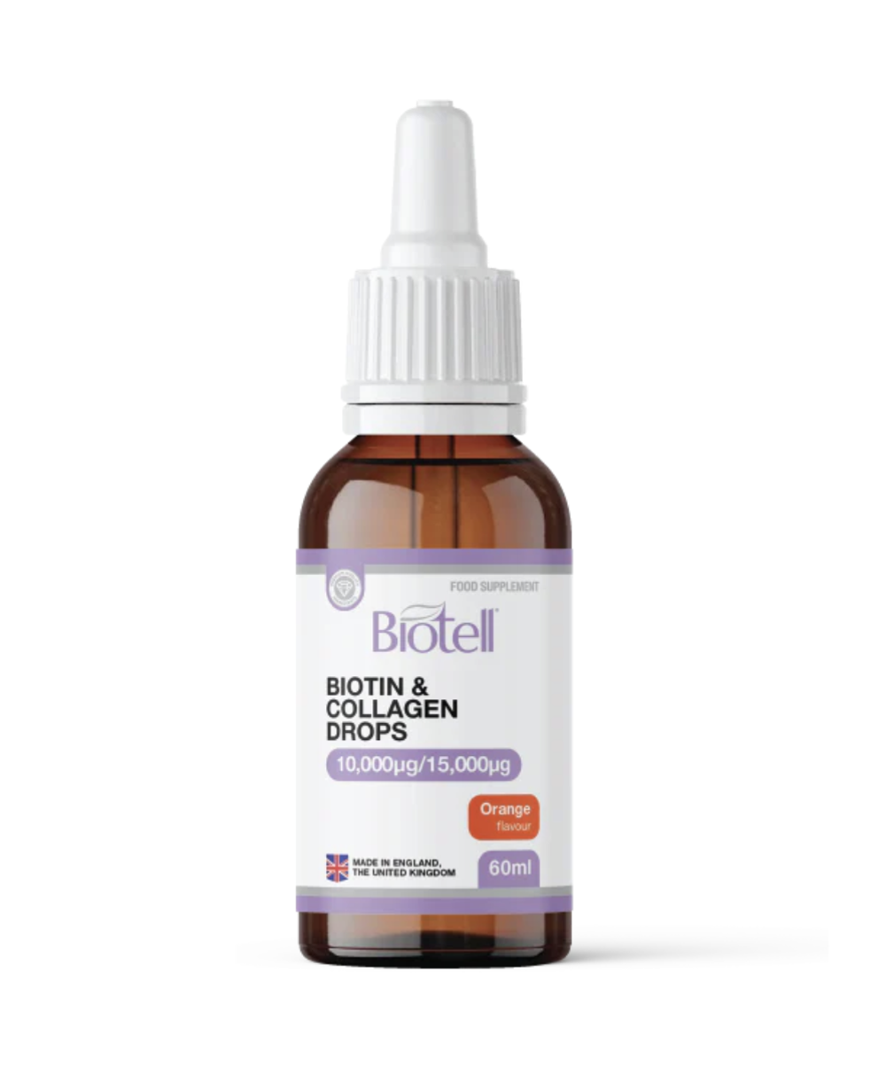 BioTell - Liquid Ionic Biotin + Collagen Drops 10000/15000 per serving, 60 ml