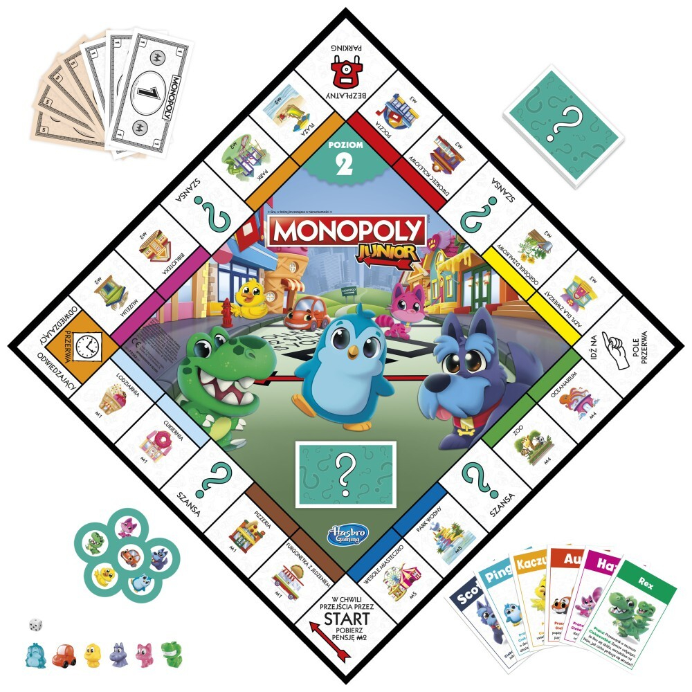 Hasbro - Монополия Джуниор 2в1 F8562 Польская версия! / артикул   F8562  / GTIN 5010996134905