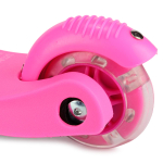 Самокат трехколесный колеса PVC со светом 110 мм, заднее колесо со светом, дека размер 52х10,5 см, р