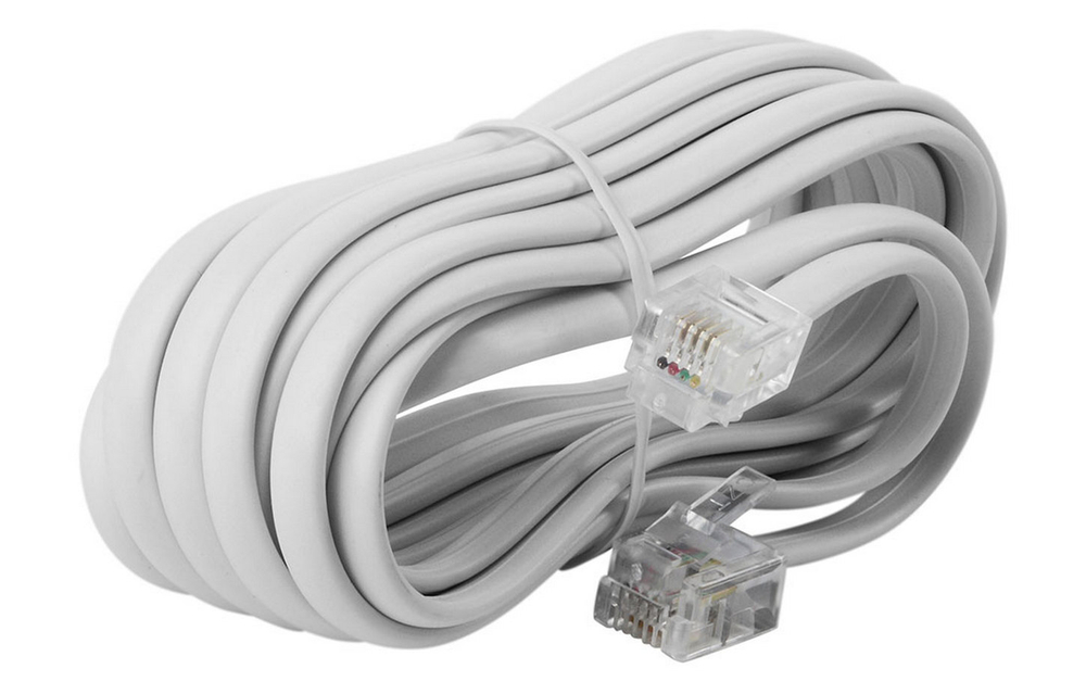 Шнур телефонный RJ-11 (6P-4C) удлинитель 5м. Uni-5037