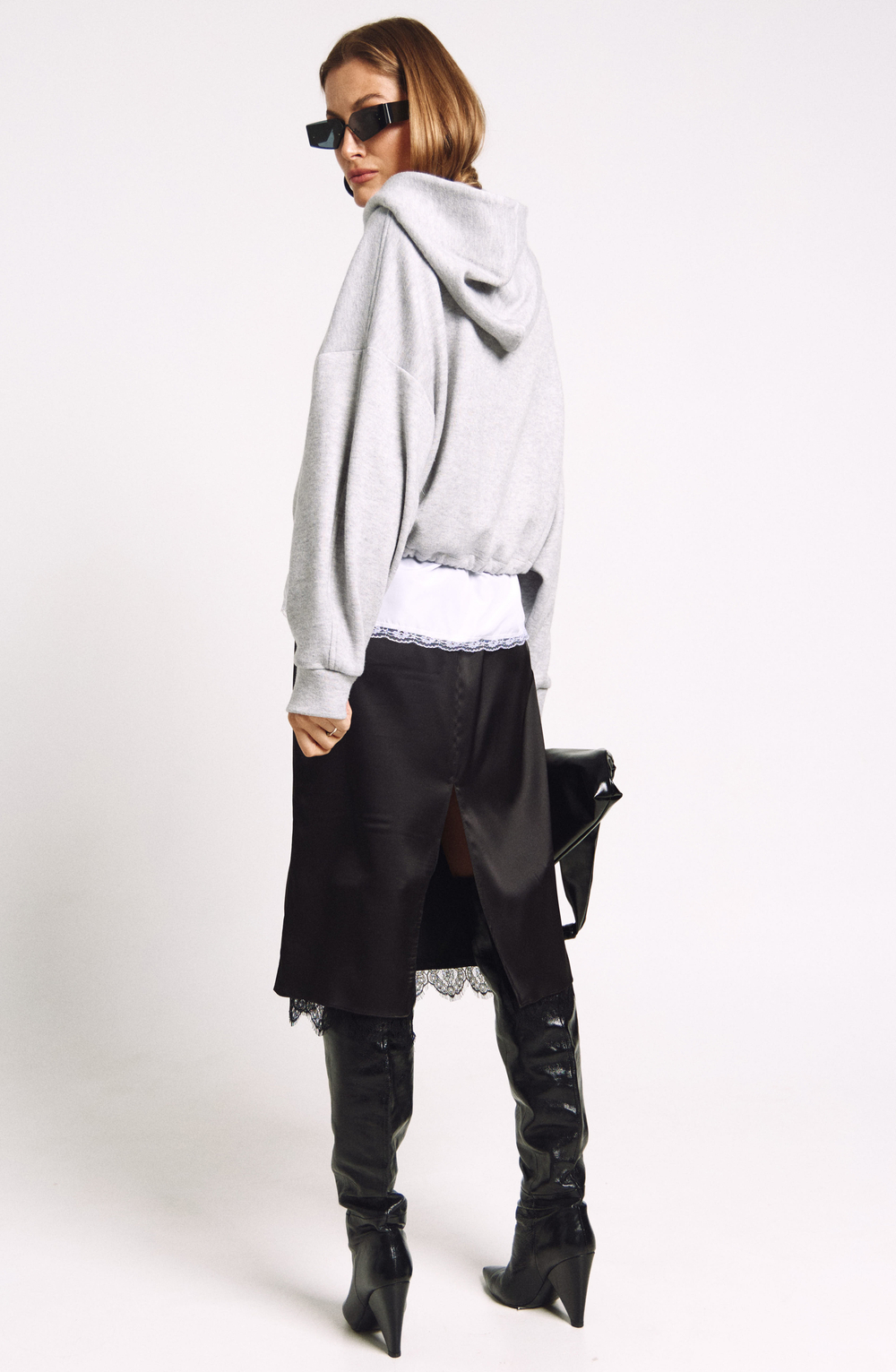 Худи со стойкой 1245 серый