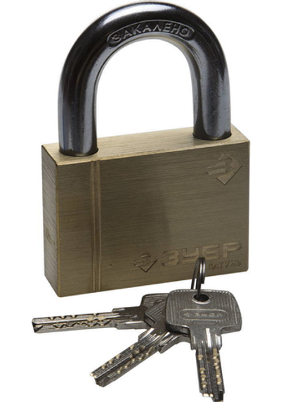 ЗУБР 70 мм, латунный корпус, навесной замок (37299-70)