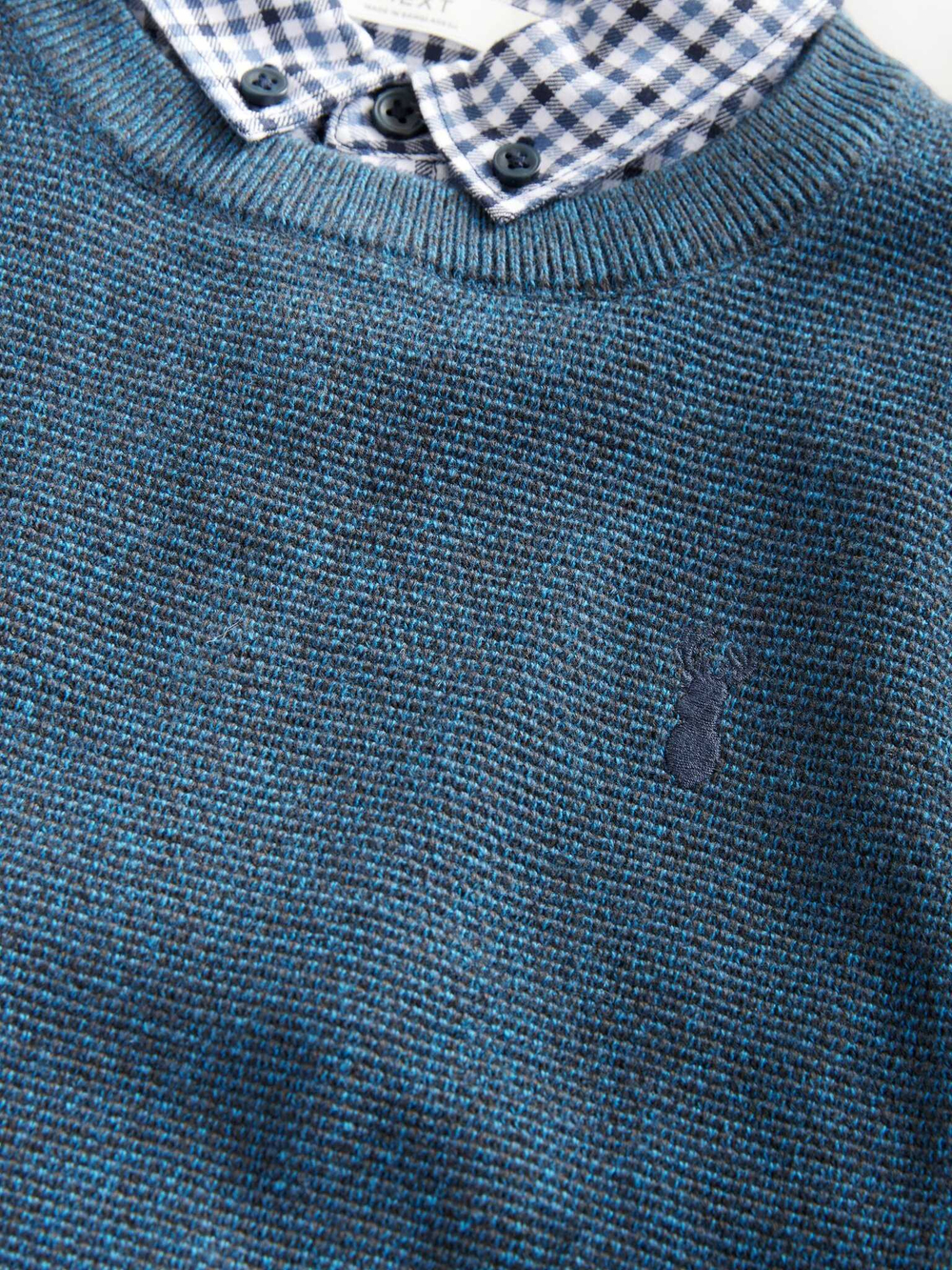 Джемпер с воротником для мальчика Next B96-245, Темно-синий