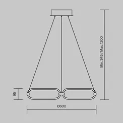 Подвесной светильник Цепь / Chain 3000К 50Вт Maytoni mod017pl-l50mg