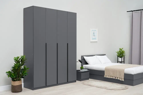 Шкаф 4-х створчатый Лайт графит серый