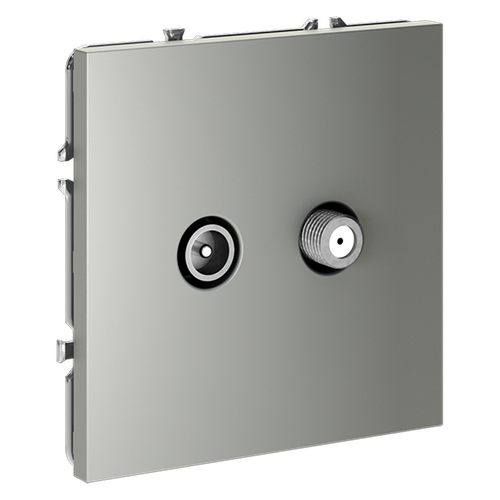 Розетка телевизионная встраиваемая VOLTUM S70 оконечная TV+SAT, (сталь)