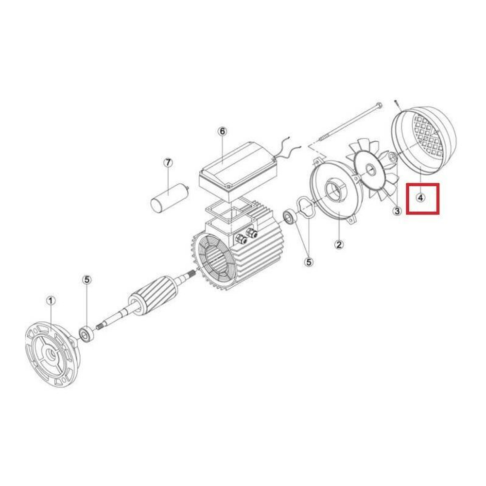 Крышка вентилятора насоса Kripsol KAN/KT/KAL/KL/KRF/KRB/BC/BCP/BCG/BCPG/BF/BB MEC112 (RMOT0004.06R)