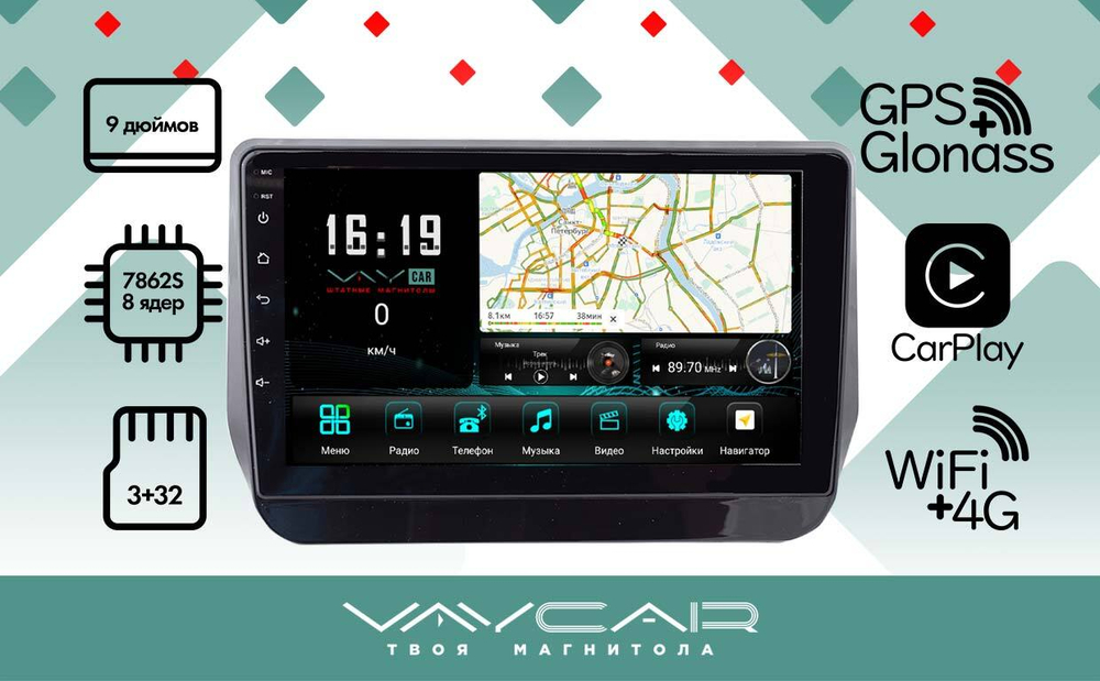 Магнитола для Hyundai H1/Starex 2018-2022 - Vaycar VA23-0587 на Android 13, 8-ядер, 4G SIM-слот