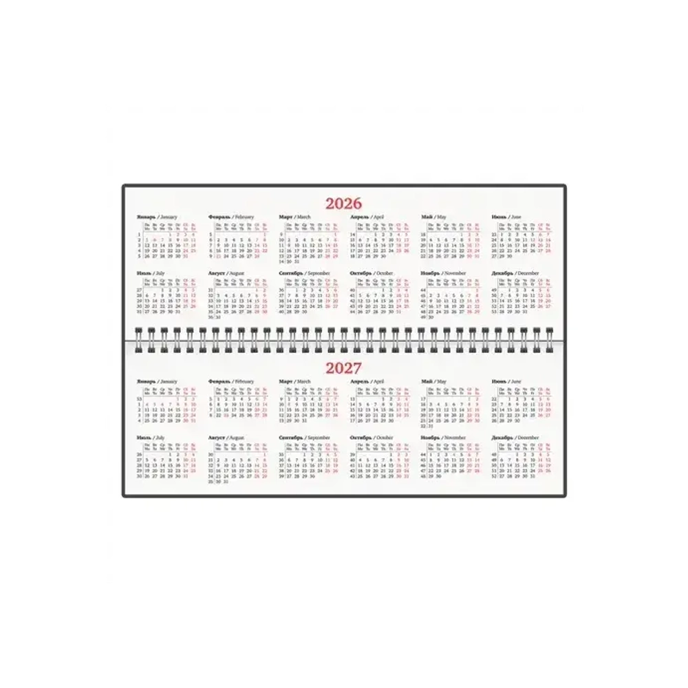 Планинг датированный 2026 305х140 мм BRAUBERG "Up", под кожу, серый, 117236