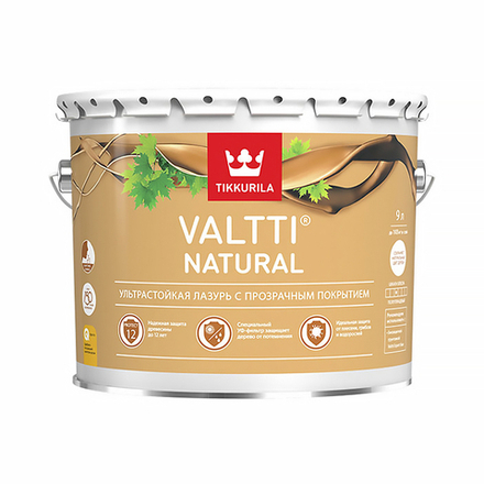 Ультрастройкая лазурь Valtti Natural (Валтти Нэйчурал) TIKKURILA 9л бесцветный