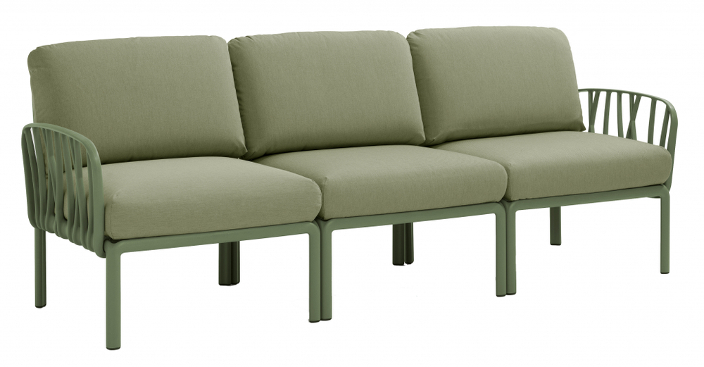 Диван пластиковый с подушками Nardi Komodo 3, агава, джунгли