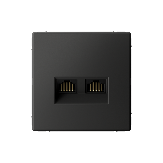 Розетка компьютерная 2-м ArtGallery RJ45 + RJ45 кат.5E механизм базальт SE GAL001485