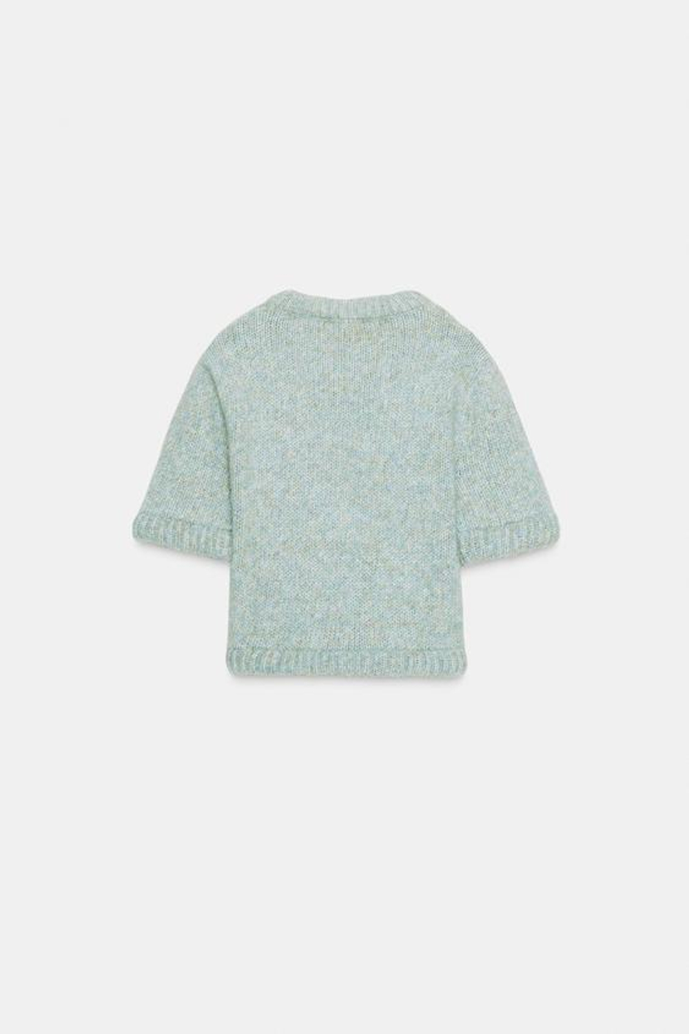 ZARA ДЖЕМПЕР С КОРОТКИМИ РУКАВАМИ, СЕРЫЙ