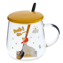 GAEM Кружка с крышкой и ложкой, 500 мл, L12 W9 H10 см, 4в.