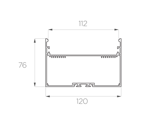 Профиль накладной алюминиевый LC-LP-76120-2 Anod