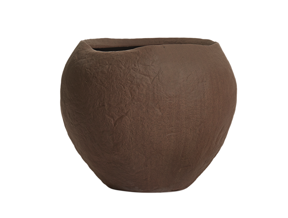 Кашпо TREEZ Effectory - Organic - Сфера - Шоколад