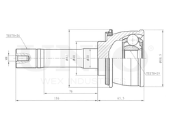 ШРУС внешний UNIO CVJ-20157