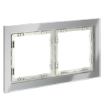 Рамка стеклянная VOLTUM S70 на 2 поста, (сталь, стекло)