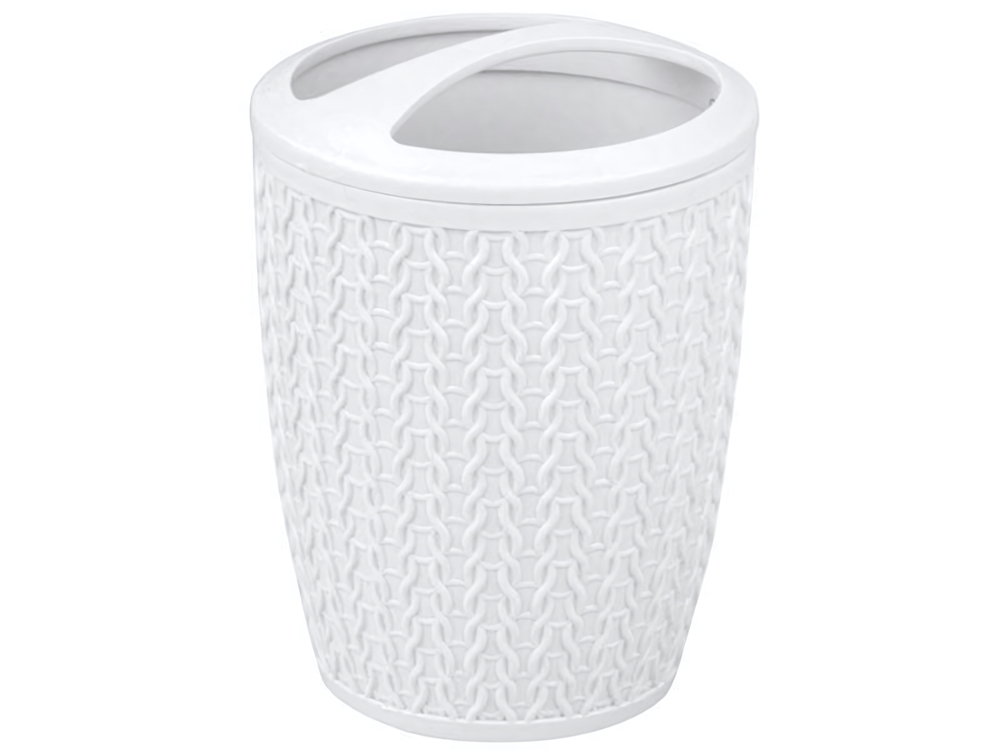 Подставка для зубных щеток "Вязаное плетение" (белый)