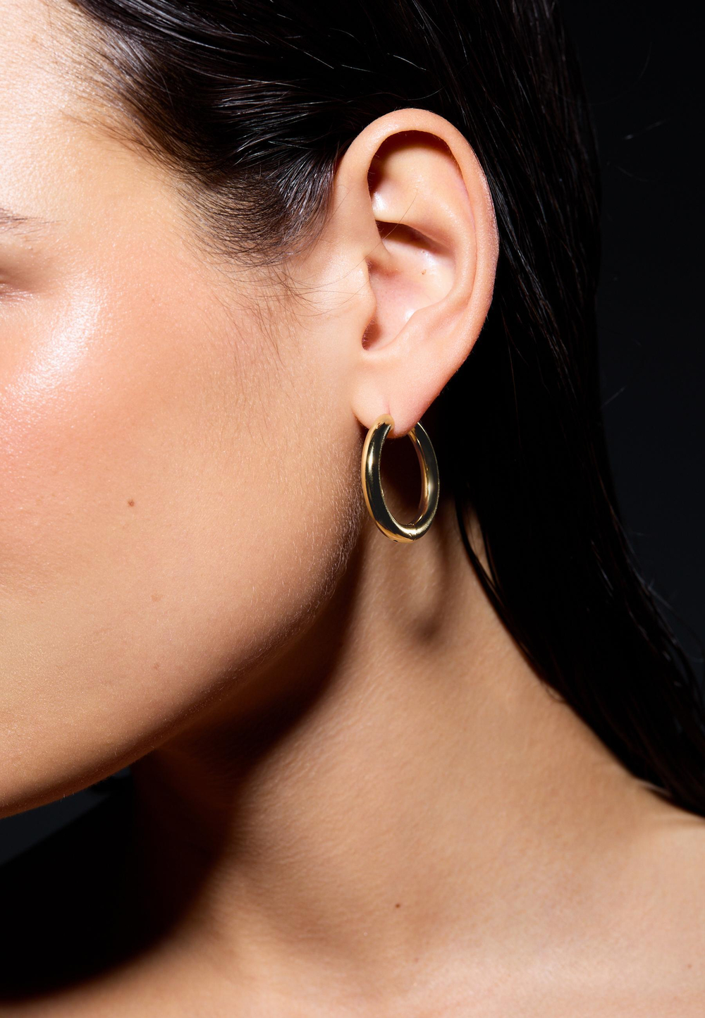 STRADIVARIUS Набор из 2 водонепроницаемых серег-колец и звезд, желтый